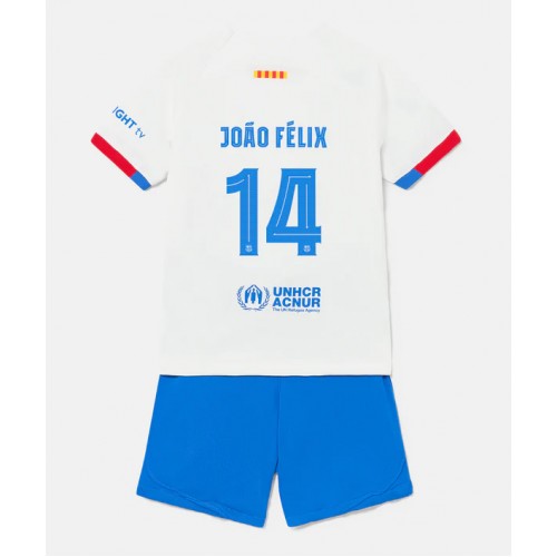 Dětský Fotbalový dres Barcelona Joao Felix #14 2023-24 Venkovní Krátký Rukáv (+ trenýrky)